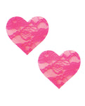 Neva Nude Black Light Lace Heart Pasties - Stand Out in Style!