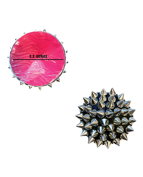 Neva Nude Burlesque Bowser Spike Pleather Pasties de silicona reutilizables - Plata/Negro O/S Product Image.