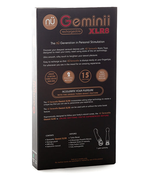 Sensuelle Geminii XLR8 Turbo Boost G-Spot Vibrator: Turbocharged Pleasure Product Image.