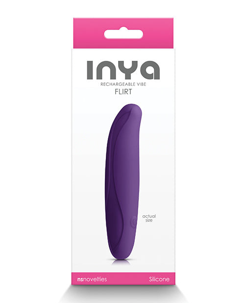 Inya Flirt - Vibrador de Lujo Morado Oscuro: Elegante, Potente, Recargable Product Image.
