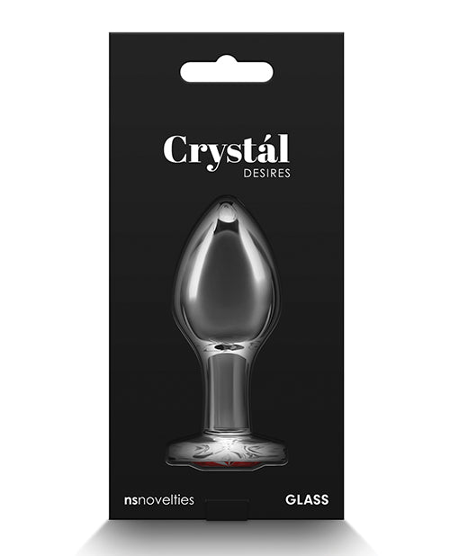 Crystal Desires Plug Anal con Gema y Corazón de Cristal en Rojo Product Image.