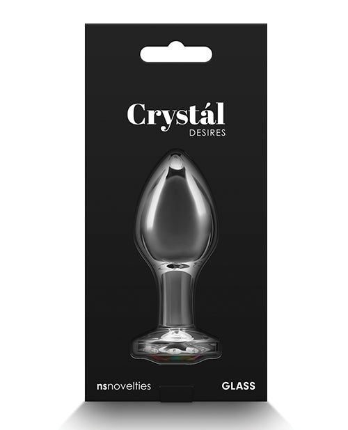 Crystal Desires Rainbow Gem Glass Butt Plug Product Image.