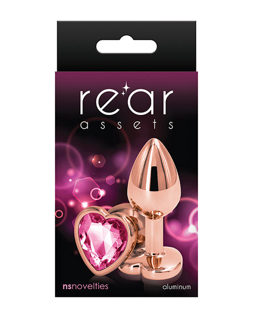 Rear Assets Rose Gold Heart Small Anal Toy Product Image.