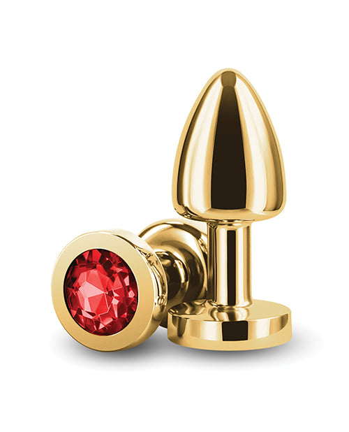 Juguete anal pequeño dorado de Rear Assets en rojo: abraza el placer con elegancia Product Image.