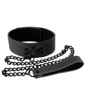 Renegade Bondage Collar: Masculine Black Vinyl BDSM Accessory