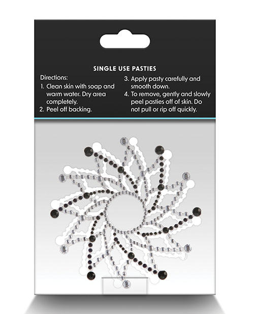 Pretty Pasties Charm I - Negro: Elegantes cubrepezones adhesivos Product Image.