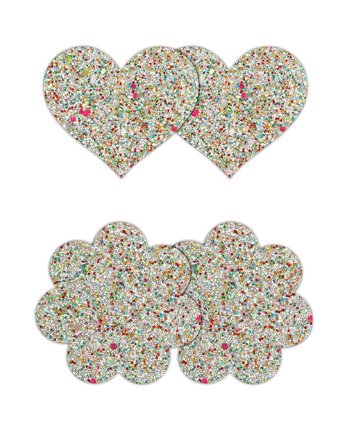 Glow in the Dark Heart & Flower Nipple Covers - 2 Pair Product Image.