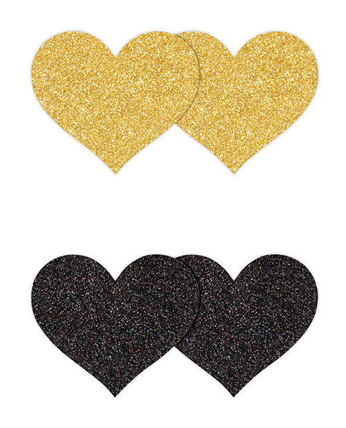 Glamorous Glitter Heart Pasties - 2 Pair Product Image.