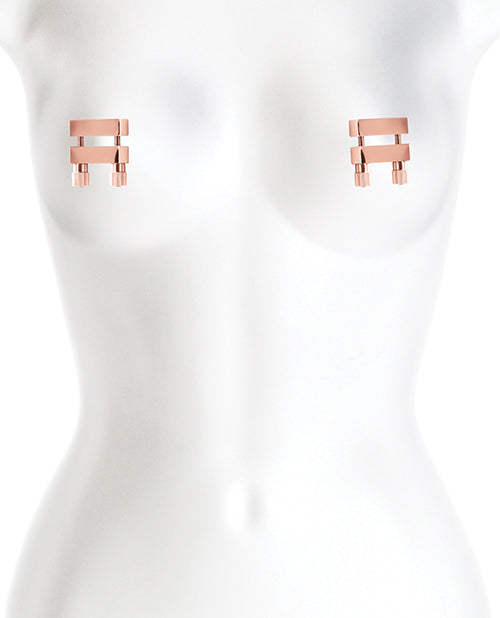 Luxurious Rose Gold Adjustable Nipple Clamps Product Image.
