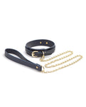 NS Novelties Bondage Couture Vinyl Collar & Leash - Blue