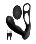 Butts Up Prostate Massager with Scrotum & Cockring - Black