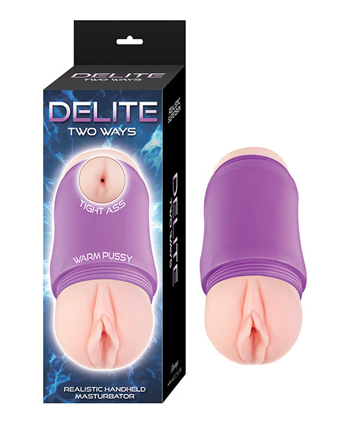 Delite 兩種方式陰道和屁股自慰器 - 白色 - featured product image.