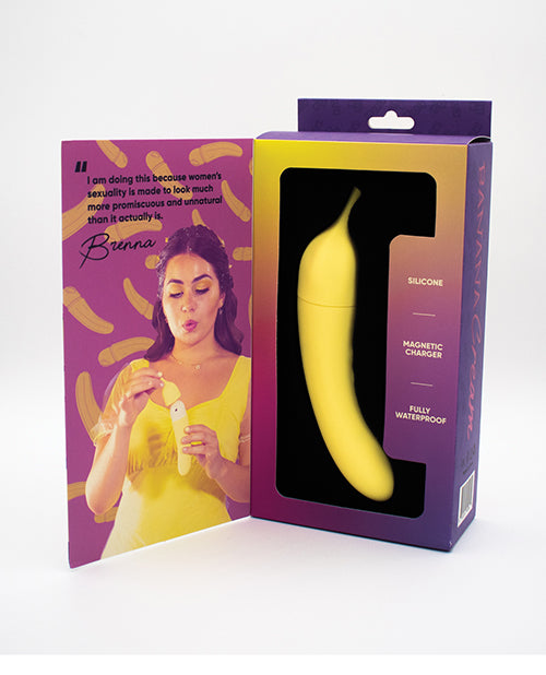 Natalie's Toy Box Banana Cream Air Pulse & G-Spot Vibrator - Yellow Product Image.
