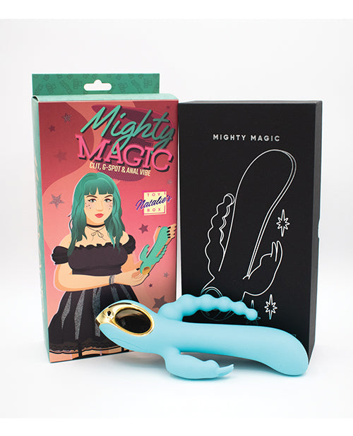 Natalie's Toy Box Mighty Magic Vibrador para clítoris, punto G y anal - Aqua Product Image.