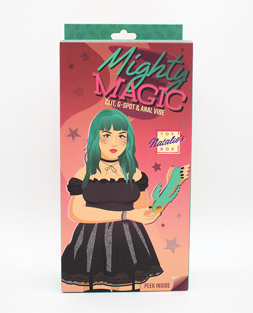 Natalie's Toy Box Mighty Magic Vibrador para clítoris, punto G y anal - Aqua Product Image.