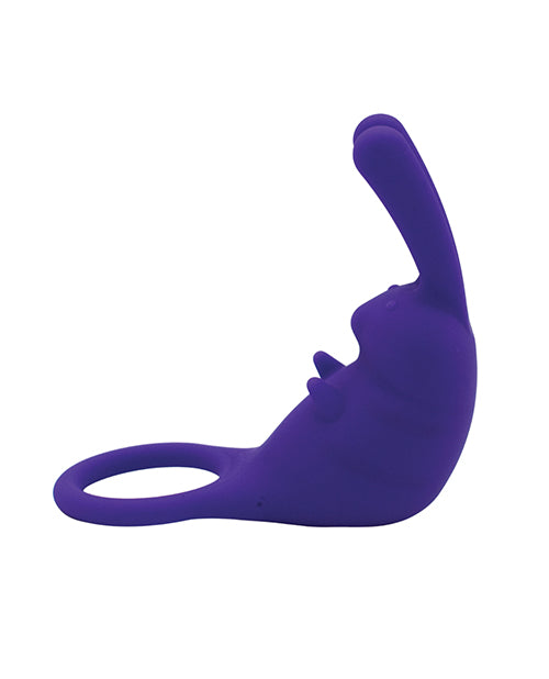 Natalie's Toy Box The Cock Hopper Cock Ring & Bullet Vibrator - Purple - featured product image.