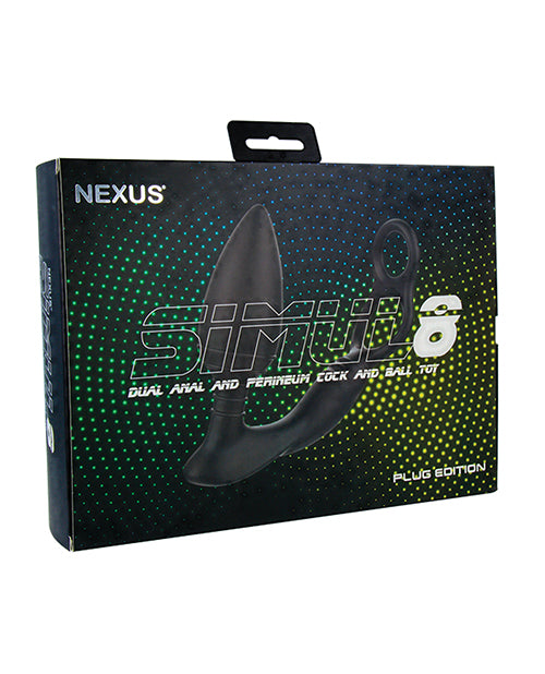 Nexus Simul8: Anillo para el pene y tapón anal de estimulación dual definitivo Product Image.