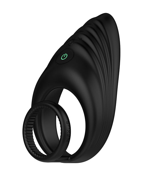 Nexus Enhance Black Cock &amp; Ball Ring: placer, comodidad y seguridad personalizables, recargable y resistente al agua Product Image.