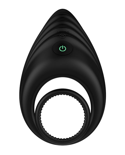 Nexus Enhance Black Cock &amp; Ball Ring: placer, comodidad y seguridad personalizables, recargable y resistente al agua Product Image.