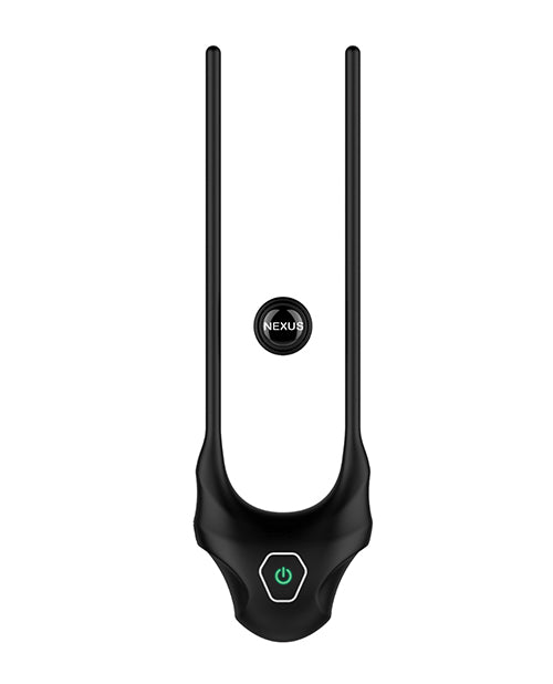 Nexus Forge Anillo Vibrador Ajustable para el Pene - Negro - Placer Personalizable Product Image.