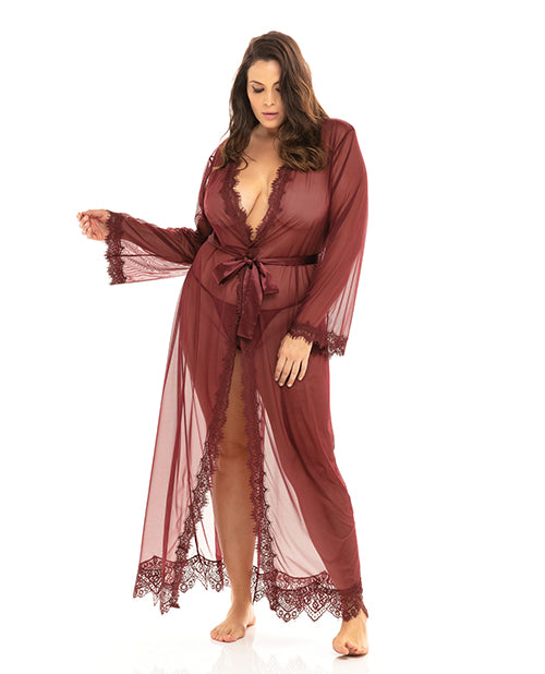 Provence Zinfandel Lace Robe: Luxe, Flattering, Versatile Product Image.