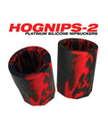 Oxballs Hognips 2 乳頭吸盤 - 紅色/黑色漩渦 - 手工製作的感官愉悅
