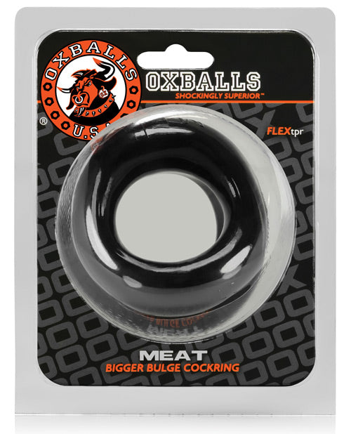 Anillo para el pene acolchado con carne Oxballs en negro Product Image.