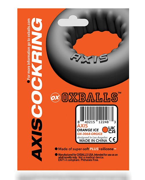 Oxballs Axis Rib Griphold Cockring - Black Ice Product Image.