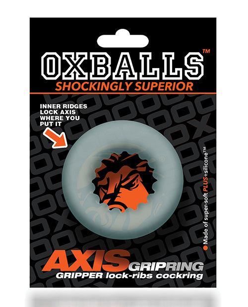 Oxballs Axis Rib Griphold Cockring - Black Ice Product Image.
