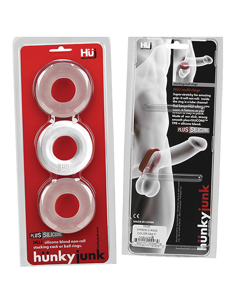 Paquete de 3 anillos en C de Hunky Junk: eleva el placer y el rendimiento Product Image.