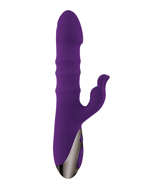 Vibrador de conejo Playboy Pleasure Hop To It en Acai: su compañero definitivo para una intimidad maravillosa Product Image.