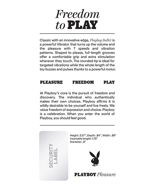 Playboy Pleasure Bullet Vibrator - Magenta: Ultimate Pleasure Experience Product Image.