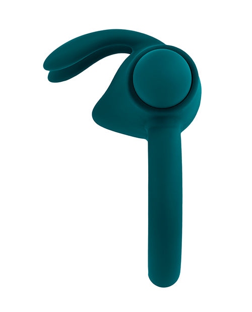 Anillo para el pene Playboy Pleasure Bunny Buzzer en color verde azulado intenso Product Image.