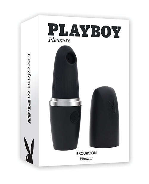 Vibrador de succión de clítoris Playboy Pleasures Excursion - Negro Product Image.
