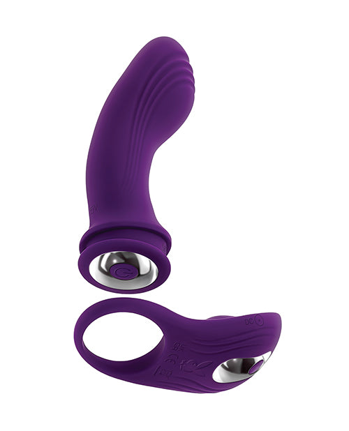 Playboy Pleasure Mix &amp; Match Vibrador Doble - Púrpura Product Image.