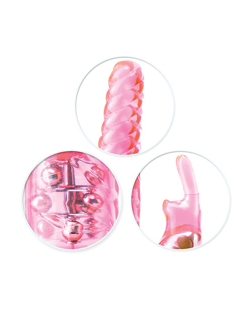 Vibrador Triple Estimulador Total Ecstasy en Rosa Product Image.