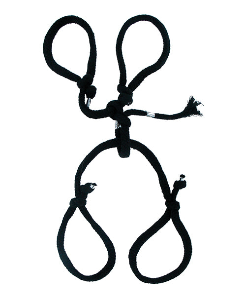 Fetish Fantasy Silk Rope Hogtie: sujeción de bondage fácil, suave y ajustable Product Image.