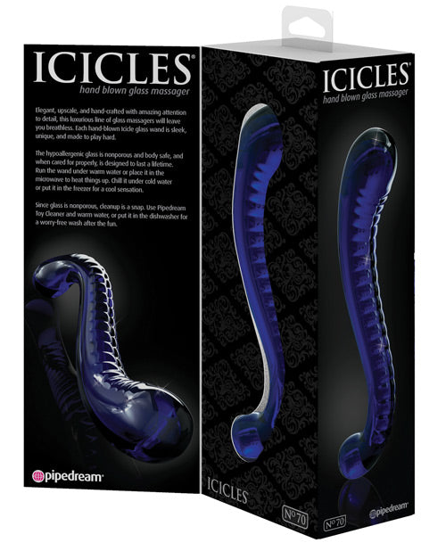 Consolador con punto G de cristal rosa Icicles: un exquisito viaje de placer Product Image.