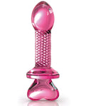 Icicles No. 82 Ribbed Pink Glass Butt Plug by Pipedream