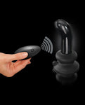 Icicles No. 84 Glass Vibrating Butt Plug with Remote Control - Black