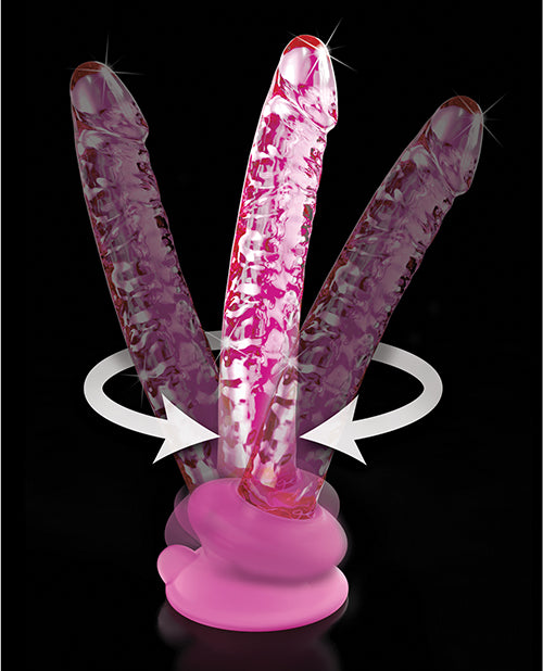 Icicles No. 86 Glass Massager with Suction Cup - Pink Product Image.