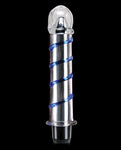 Icicles 20 號玻璃振動器 - 透明，帶藍色漩渦
