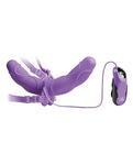 Arnés Double Delight de silicona Purple Elite con extremos dobles vibratorios