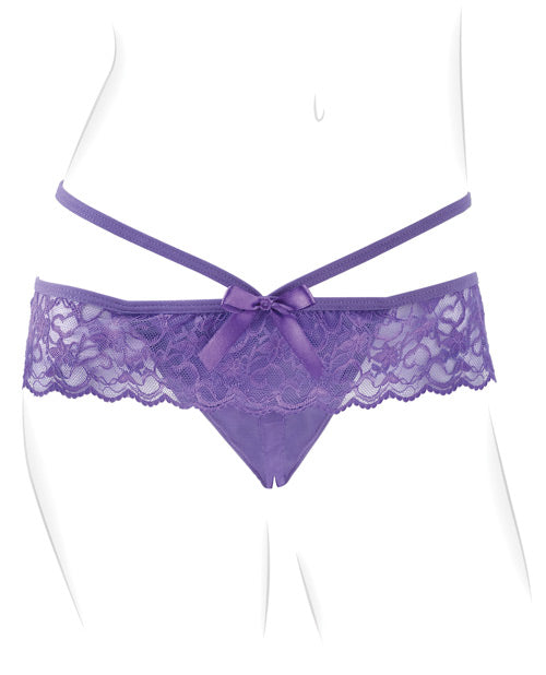 Fantasy For Her Crotchless Panty Thrill-Her - Purple: Ultimate Sensory Bliss Product Image.
