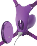 Fantasy For Her Ultimate G-Spot Butterfly Strap-On - Púrpura con 10 modos de vibración