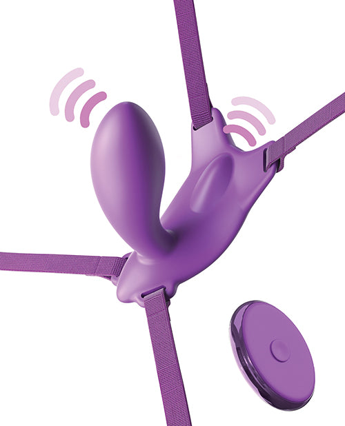 Fantasy For Her Ultimate G-Spot Butterfly Strap-On - Púrpura con 10 modos de vibración Product Image.