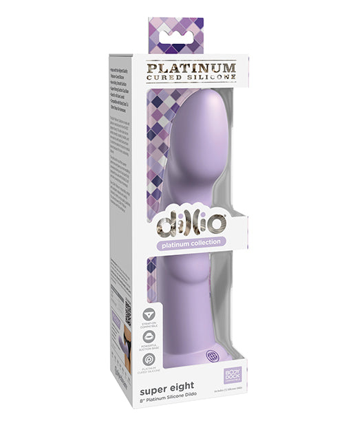 Consolador de silicona Dillio Platinum de 8" Super Eight - Ultimate Pleasure Product Image.