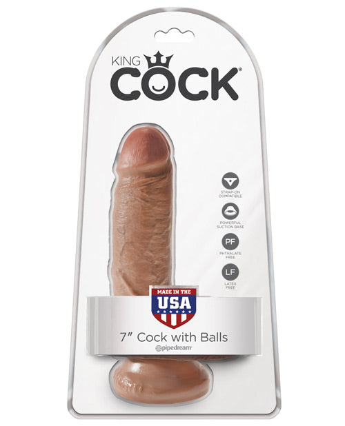 King Cock 7" Realistic Dildo with Suction Cup - A Journey of Pleasure Product Image.