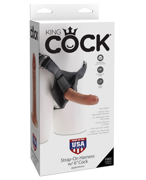 Arnés con correa realista King Cock de 6" Product Image.