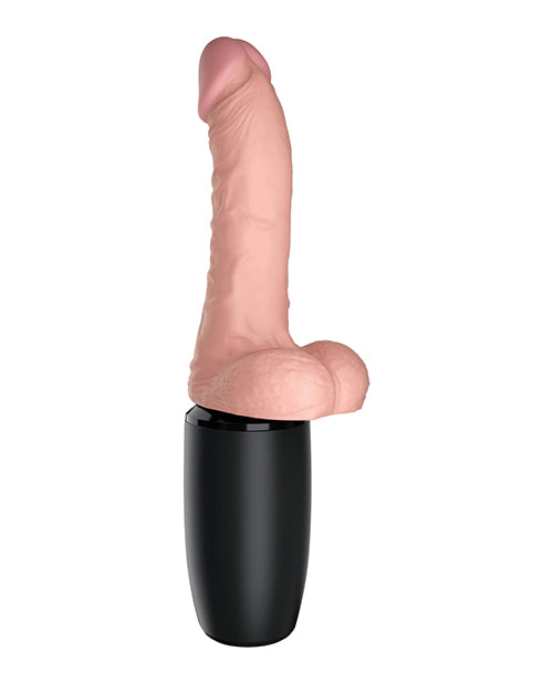 King Cock® Plus 6.5" Triple Threat Dong: ¡Empuje, caliente, vibre! Product Image.